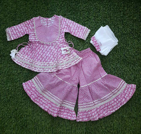 Festive Kurti Sharara And Dupatta Set